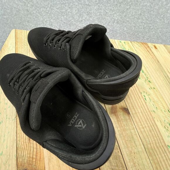 Zeba Shoes Mens Sz 9 Triple Black Hands Free Slip On Walking Sneakers Orthopedic - Picture 12 of 15